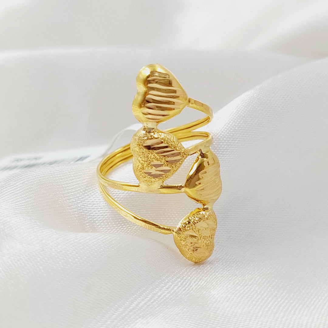 21K Gold Two Ranges Heart Ring by Saeed Jewelry - Image 2