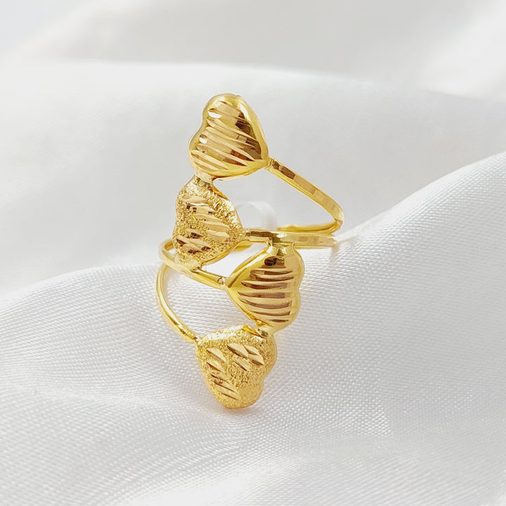 21K Gold Two Ranges Heart Ring by Saeed Jewelry - Image 3