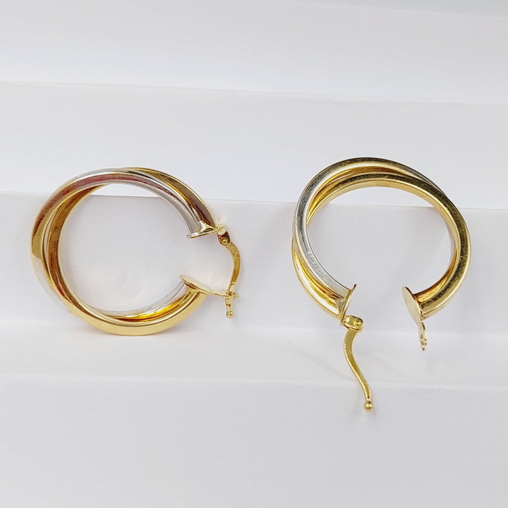 18K Gold Two Ranges Hoop Earrings by Saeed Jewelry - Image 2