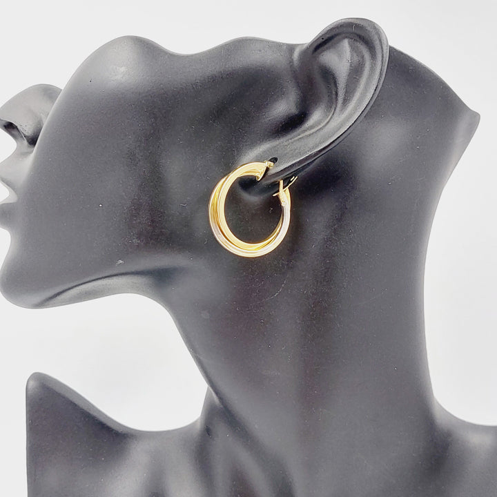 18K Gold Two Ranges Hoop Earrings by Saeed Jewelry - Image 3