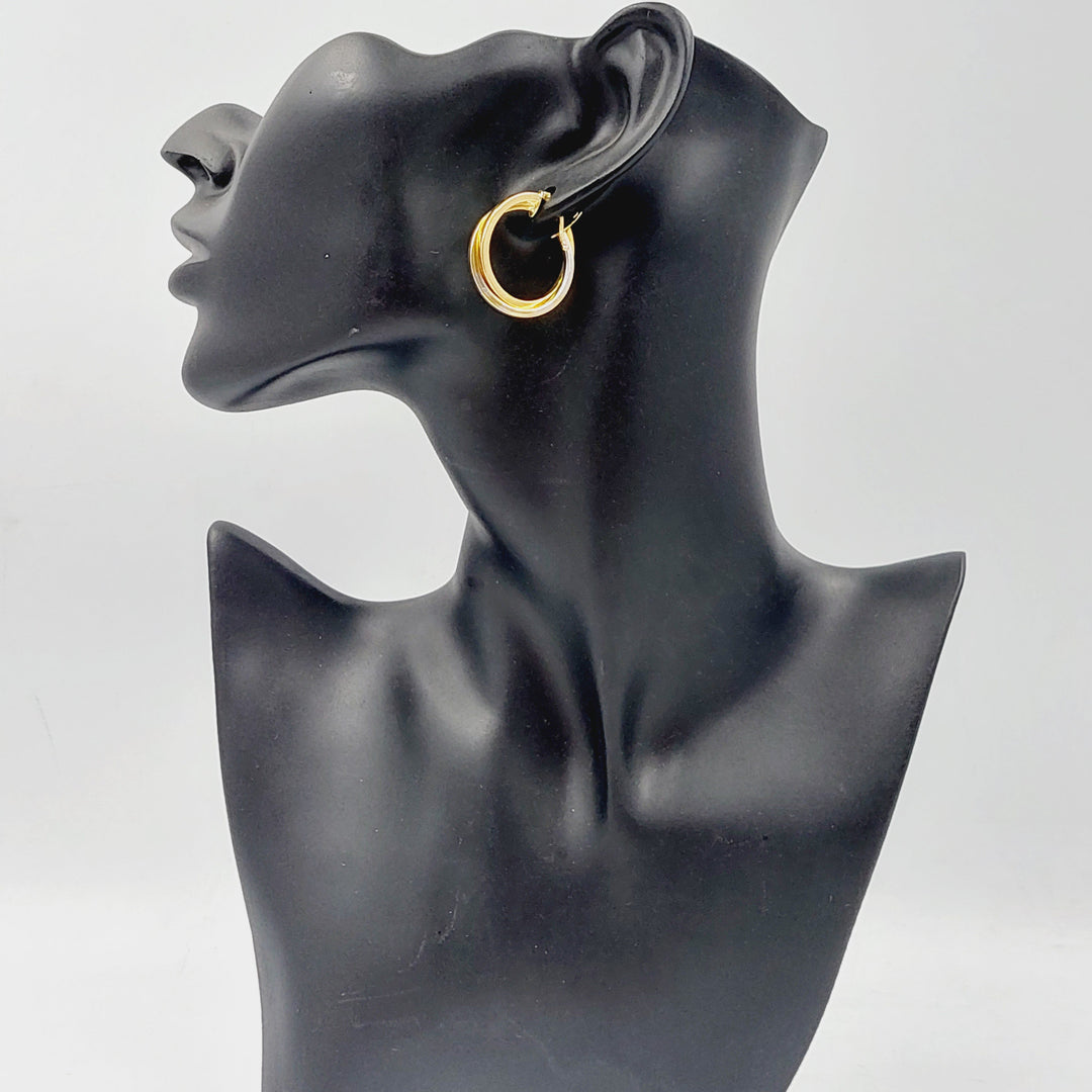 Two Ranges Hoop Earrings  Made Of 18K Colored Gold by Saeed Jewelry-28749