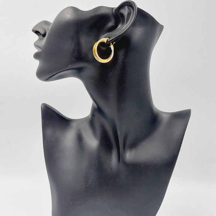 Two Ranges Hoop Earrings  Made Of 18K Colored Gold by Saeed Jewelry-28749