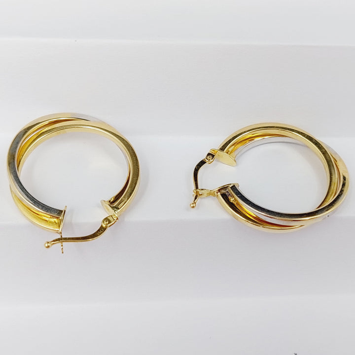 18K Gold Two Ranges Hoop Earrings by Saeed Jewelry - Image 1