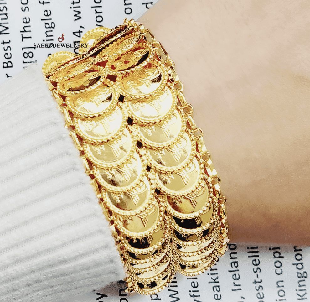 Two Ranges Rashadi Bracelet Made Of 21K Yellow Gold by Saeed Jewelry-27828