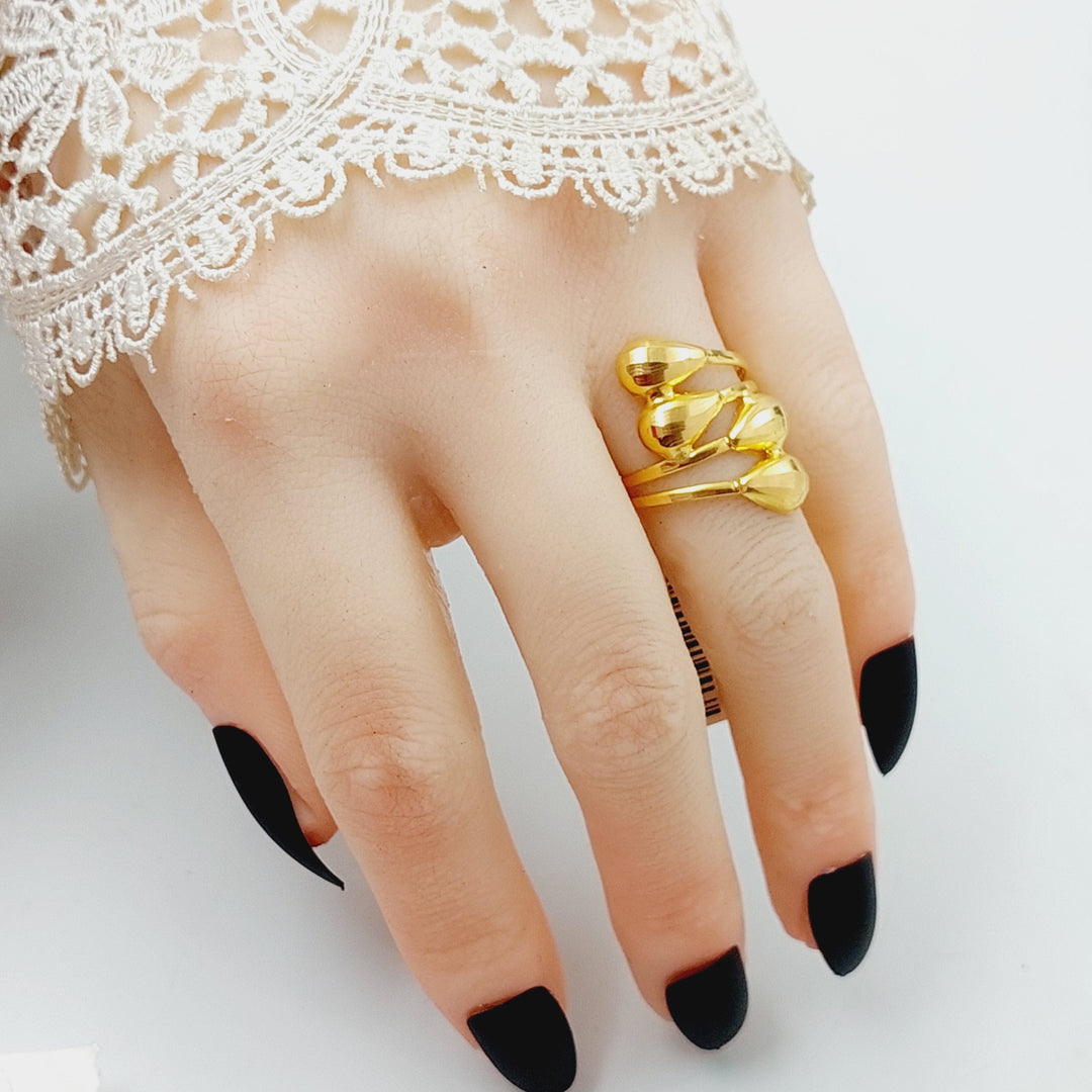 21K Gold Two Ranges Tears Ring by Saeed Jewelry - Image 4