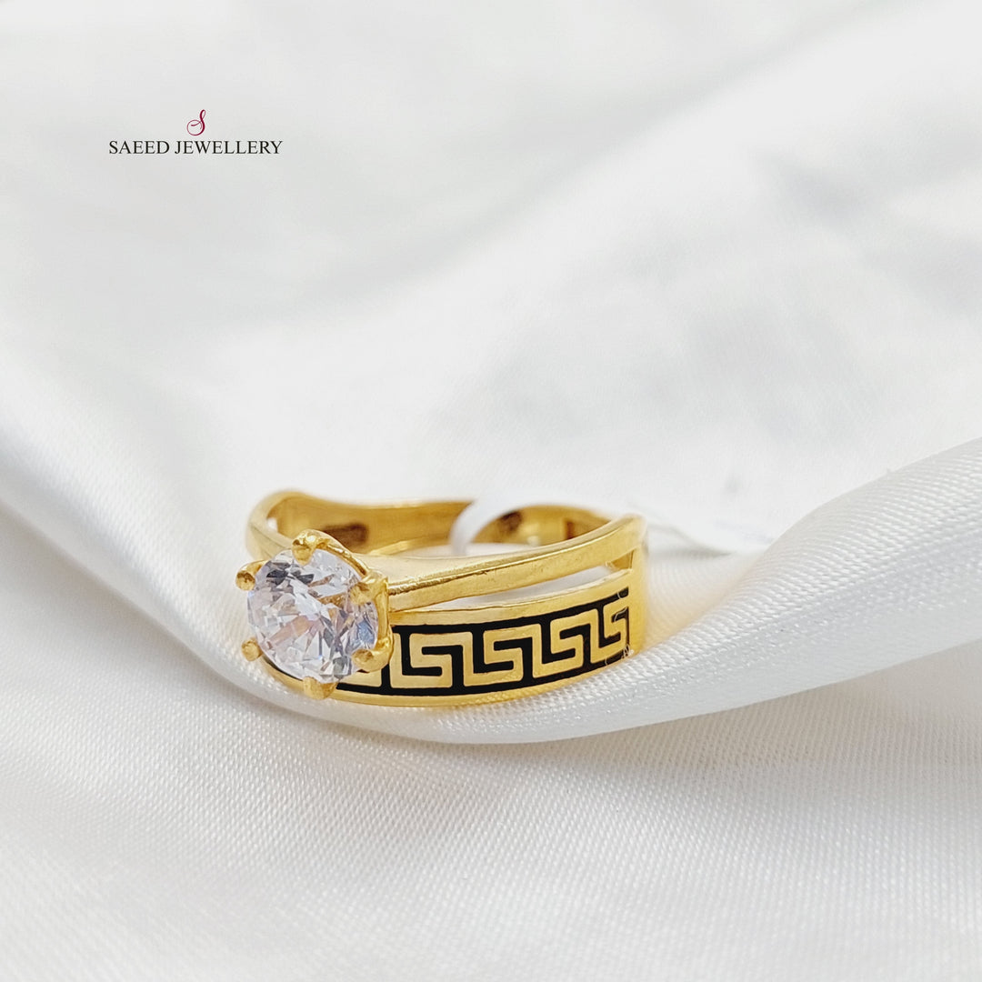 21K Gold Virna Twins Wedding Ring by Saeed Jewelry - Image 2