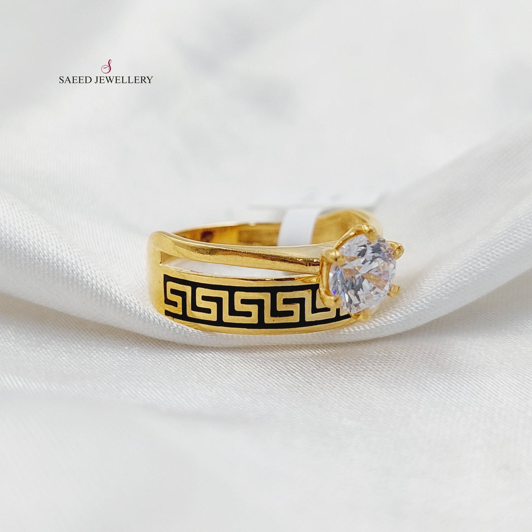 21K Gold Virna Twins Wedding Ring by Saeed Jewelry - Image 3