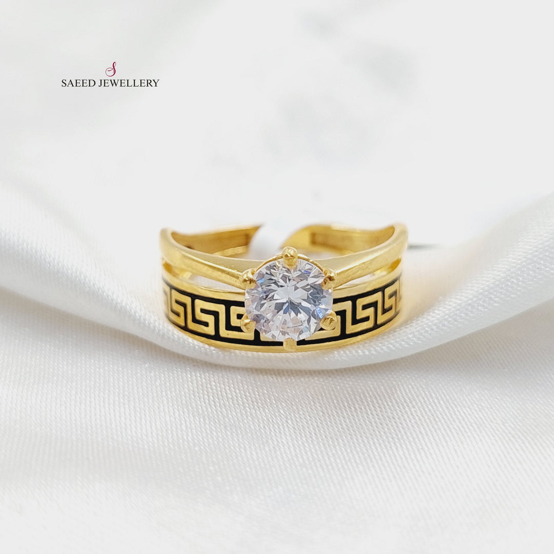 21K Gold Virna Twins Wedding Ring by Saeed Jewelry - Image 1