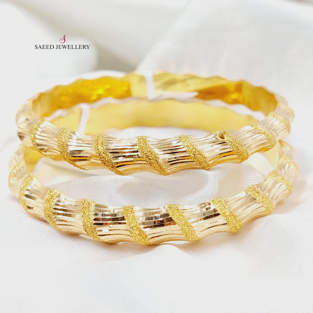 Waves Bangle  Made of 21K Yellow Gold by Saeed Jewelry-21k-bangle-31207