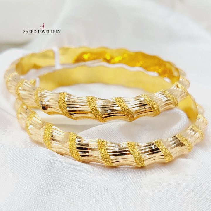 Waves Bangle  Made of 21K Yellow Gold by Saeed Jewelry-21k-bangle-31207