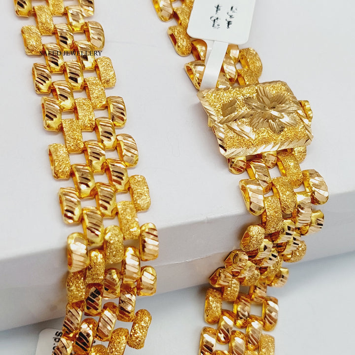 21K Gold Waves Necklace by Saeed Jewelry - Image 4