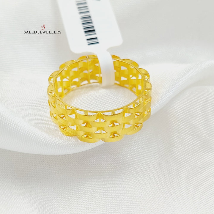 21K Gold Waves Wedding Ring by Saeed Jewelry - Image 7