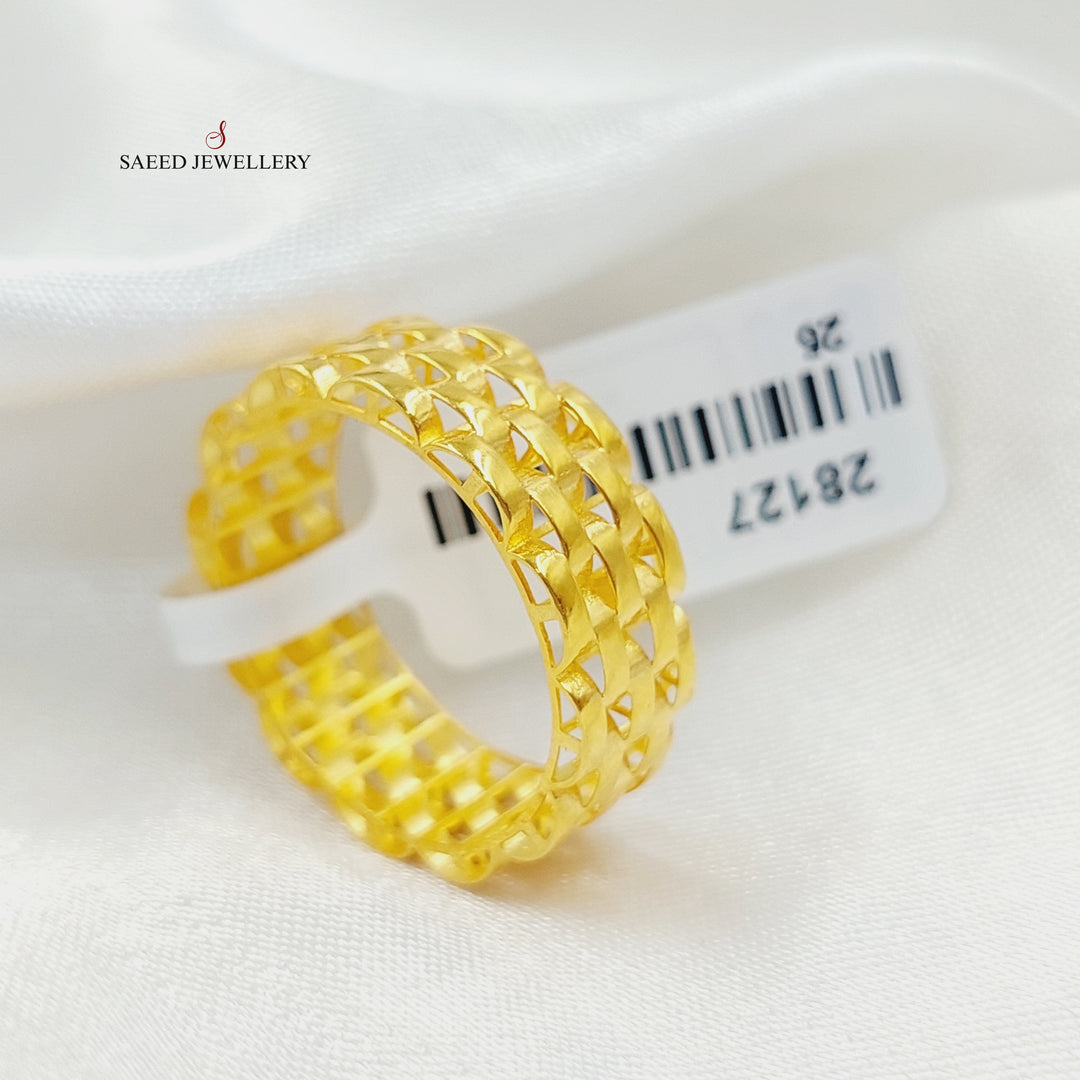 21K Gold Waves Wedding Ring by Saeed Jewelry - Image 8