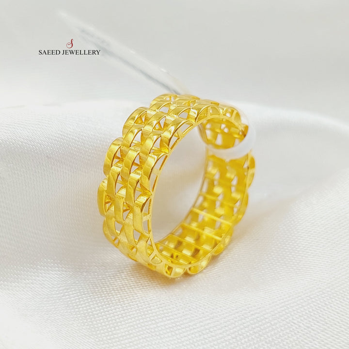 21K Gold Waves Wedding Ring by Saeed Jewelry - Image 1