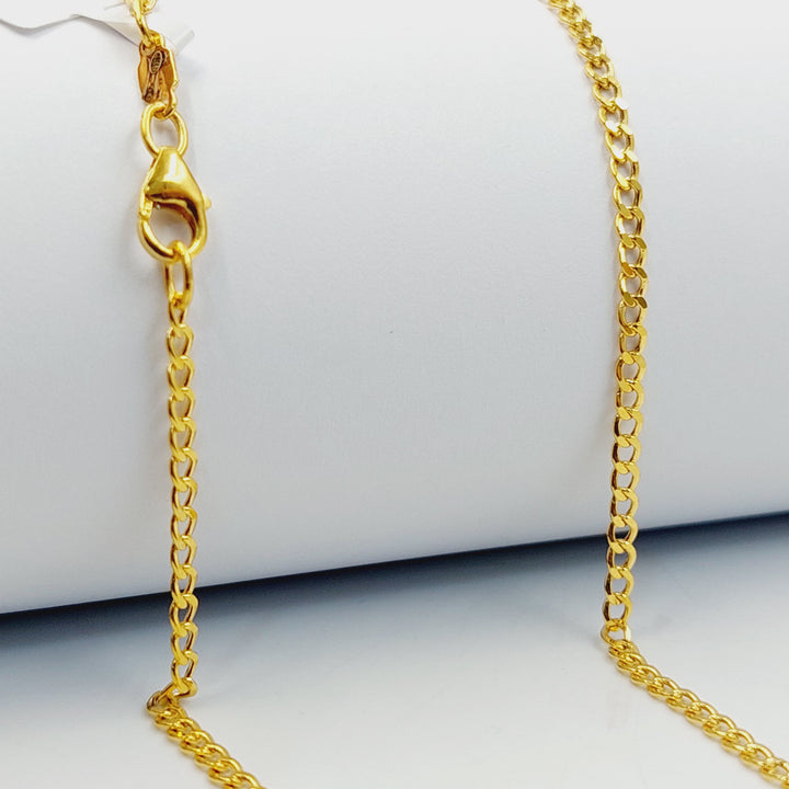 21K Gold 2.5mm Curb Chain by Saeed Jewelry - Image 1