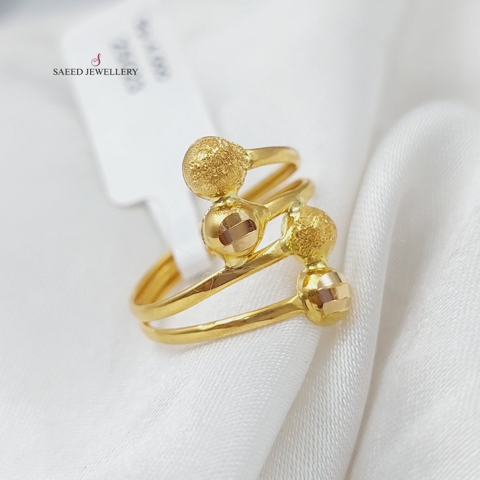 Wide Balls Ring  Made Of 21K Yellow Gold by Saeed Jewelry-29478
