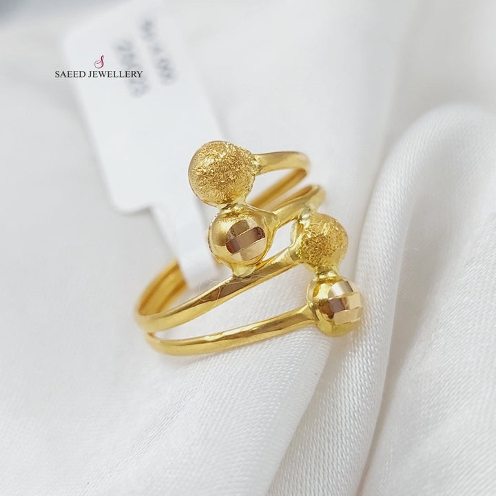 Wide Balls Ring  Made Of 21K Yellow Gold by Saeed Jewelry-29478
