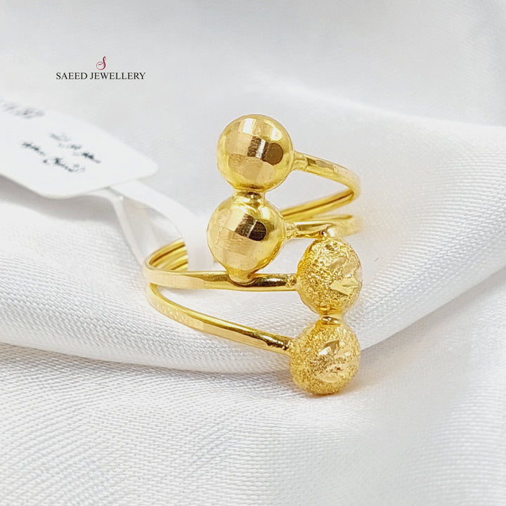 21K Gold Wide Balls Ring by Saeed Jewelry - Image 1