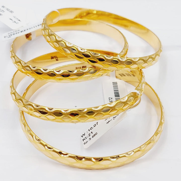 21K Gold Wide CNC Bangle by Saeed Jewelry - Image 12