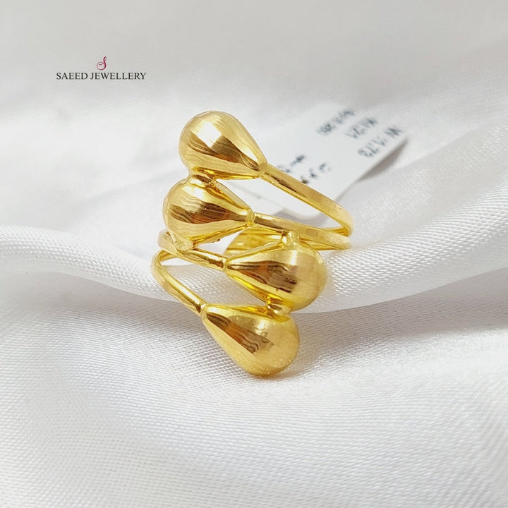 Wide Tears Ring  Made Of 21K Yellow Gold by Saeed Jewelry-29481