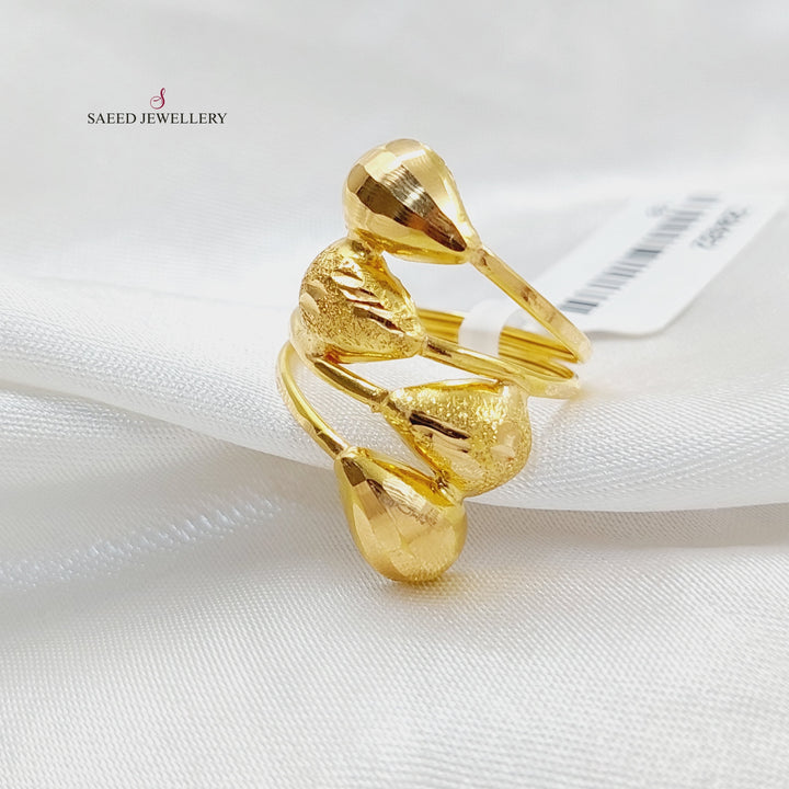 21K Gold Wide Tears Ring by Saeed Jewelry - Image 2