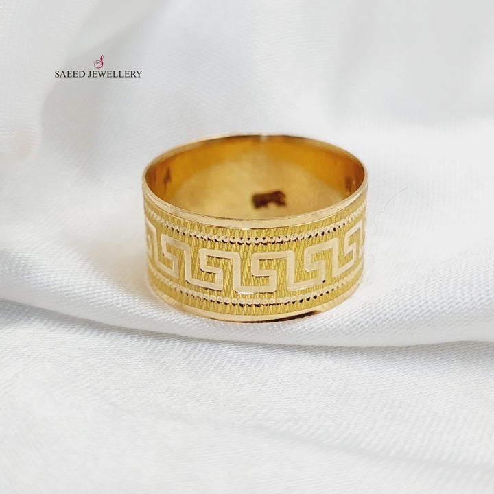 21K Gold Wide Virna Wedding Ring by Saeed Jewelry - Image 3