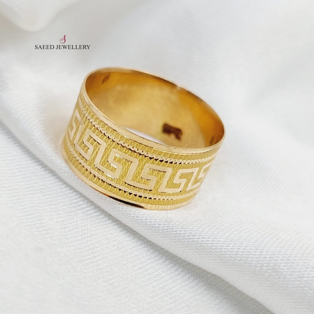 21K Gold Wide Virna Wedding Ring by Saeed Jewelry - Image 4