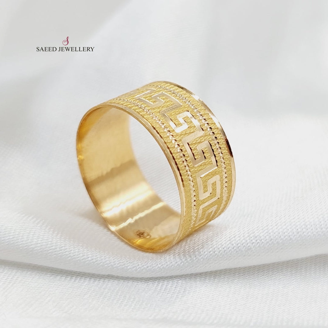 21K Gold Wide Virna Wedding Ring by Saeed Jewelry - Image 5