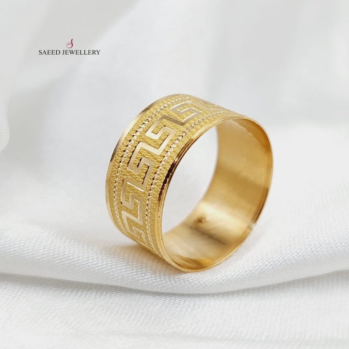 21K Gold Wide Virna Wedding Ring by Saeed Jewelry - Image 1