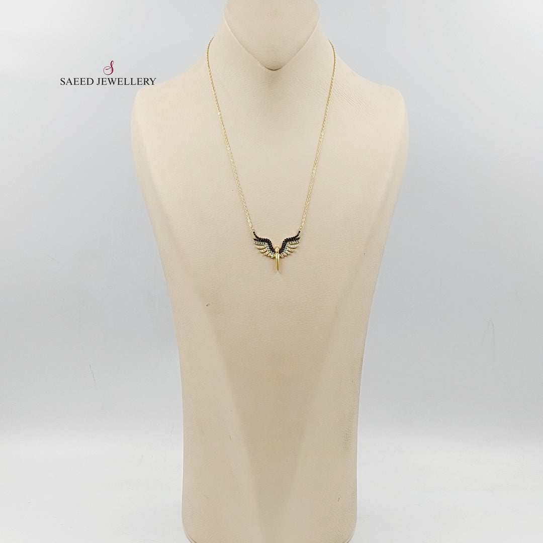 18K Gold Wings Necklace by Saeed Jewelry - Image 4