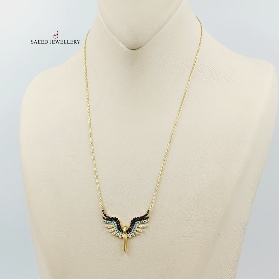 18K Gold Wings Necklace by Saeed Jewelry - Image 5
