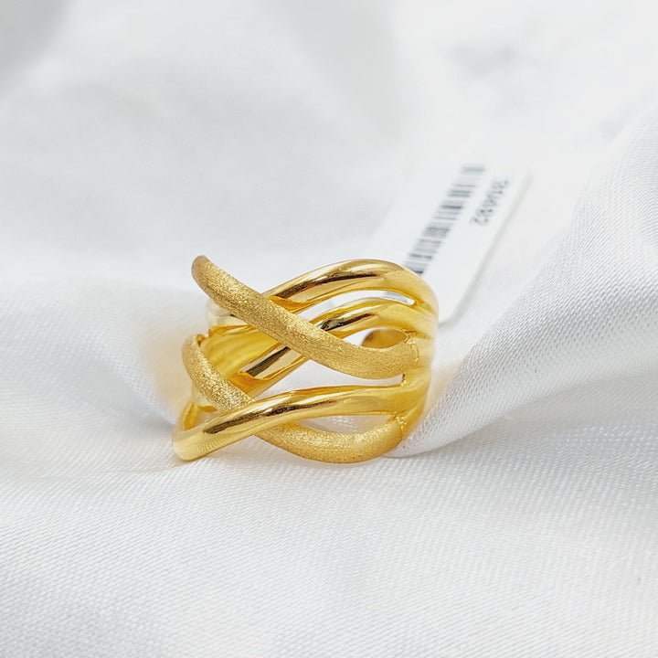 21K Gold X Style Ring by Saeed Jewelry - Image 2