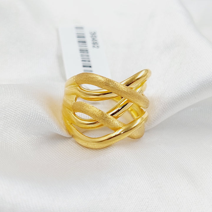 21K Gold X Style Ring by Saeed Jewelry - Image 3