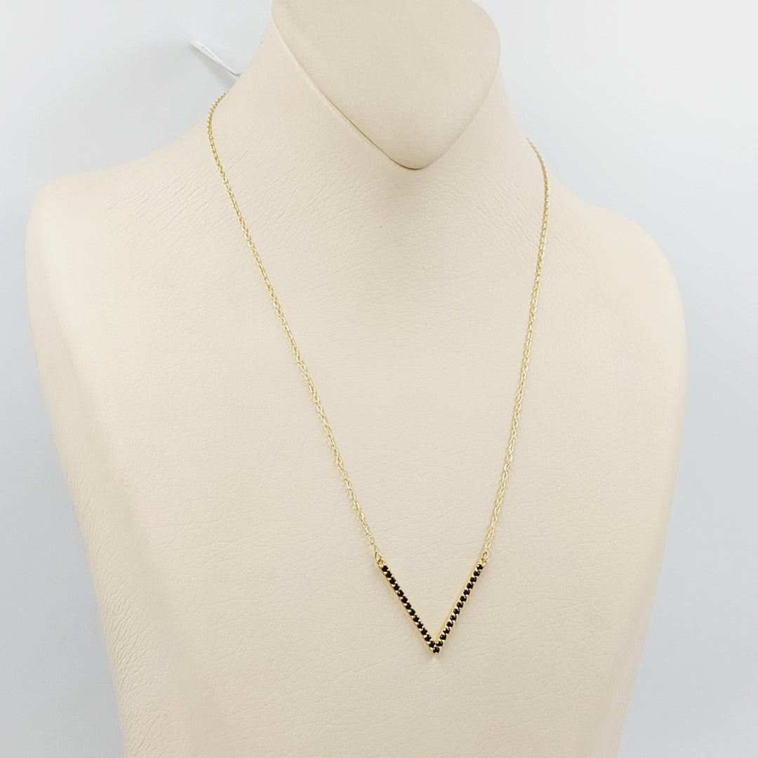 18K Gold Zircon Studded Arrow Necklace by Saeed Jewelry - Image 4