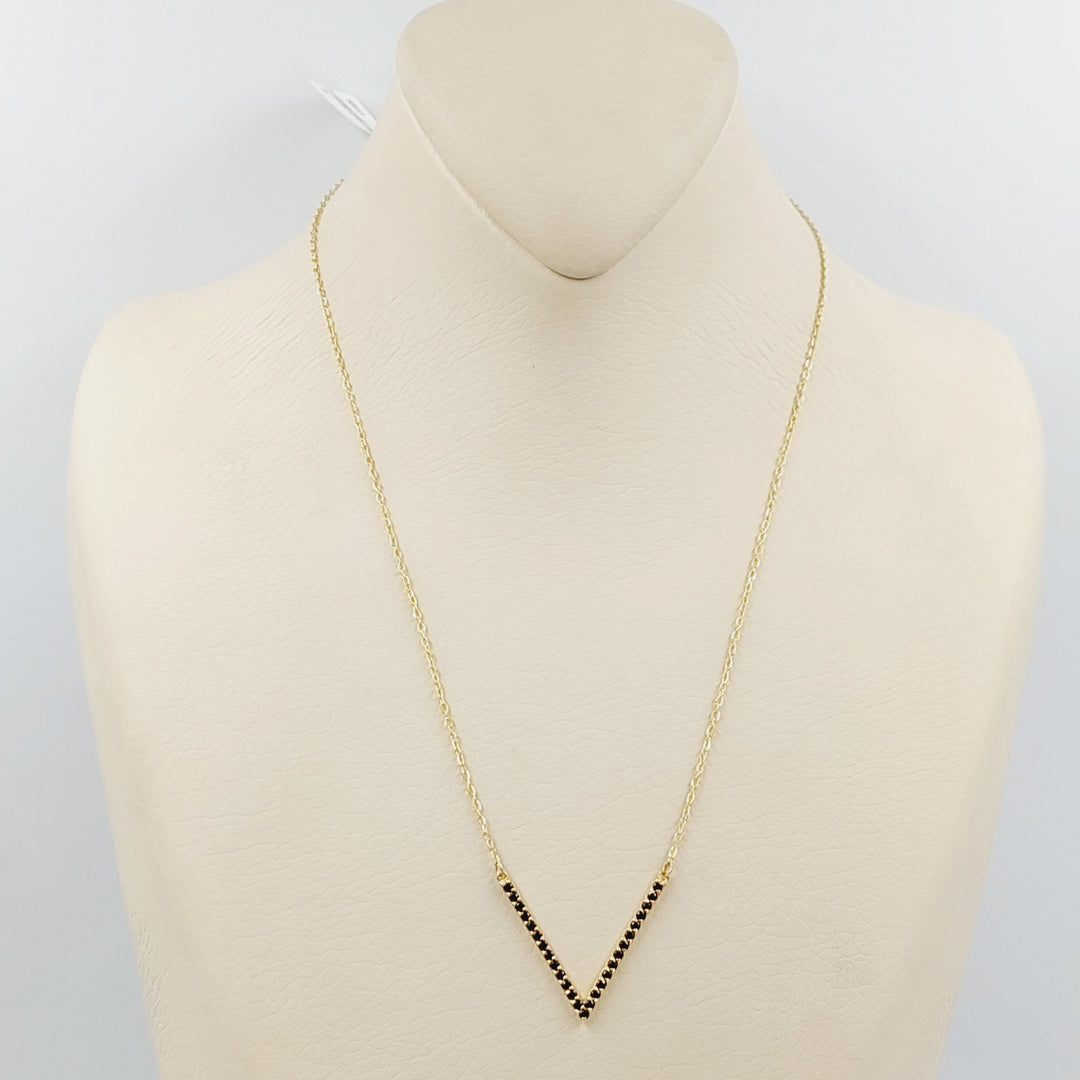 18K Gold Zircon Studded Arrow Necklace by Saeed Jewelry - Image 1