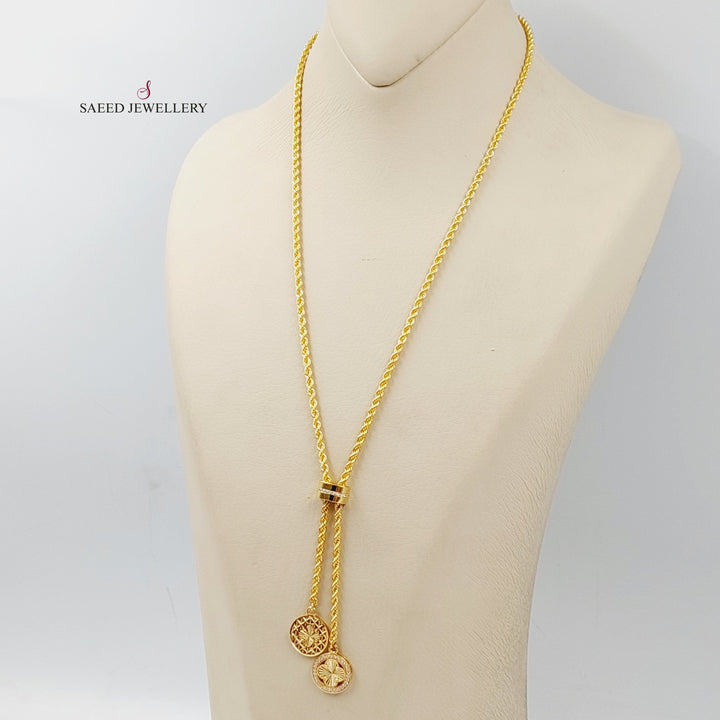 21K Gold Zircon Studded Balls Necklace by Saeed Jewelry - Image 4