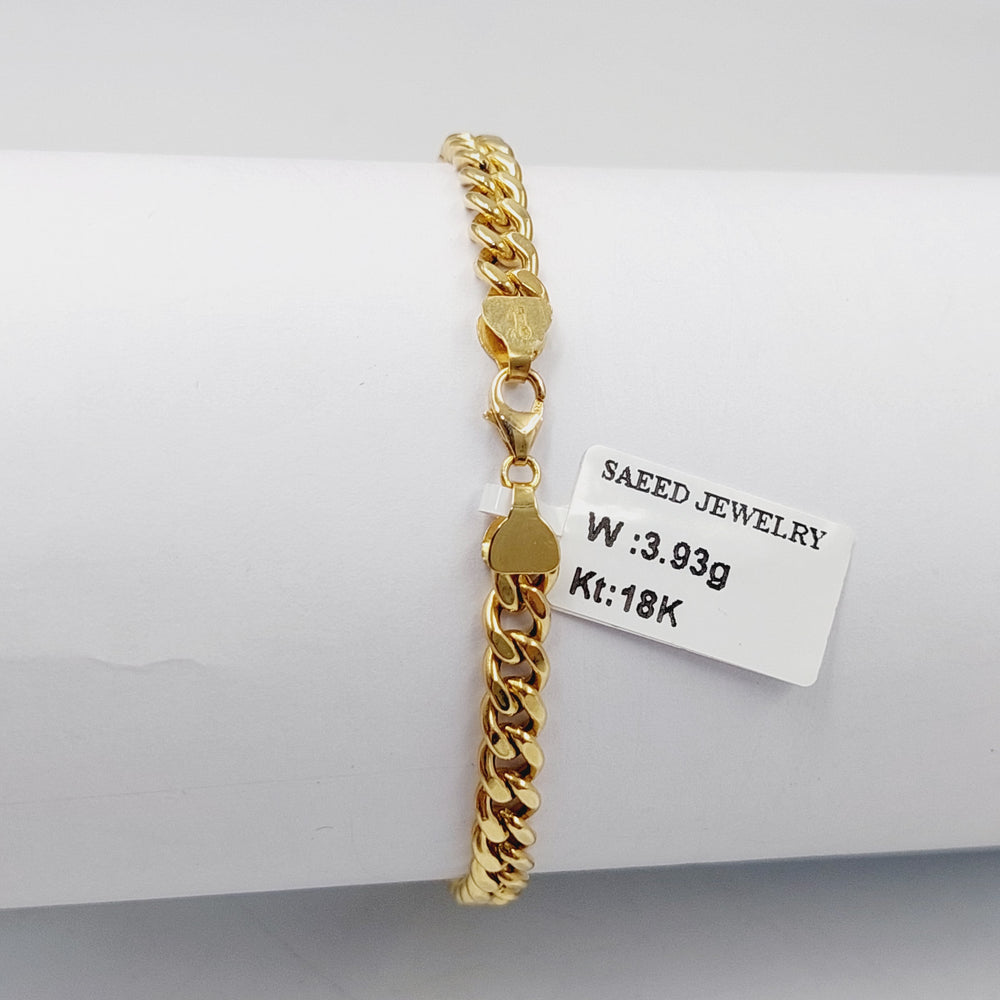 Zircon Studded Bar Bracelet  Made Of 18K Yellow Gold by Saeed Jewelry-30670