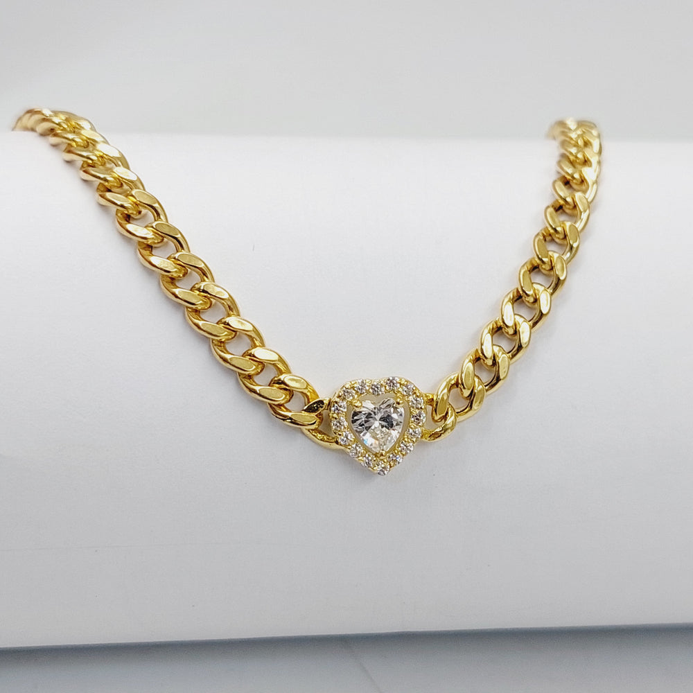 18K Gold Zircon Studded Bar Necklace by Saeed Jewelry - Image 2