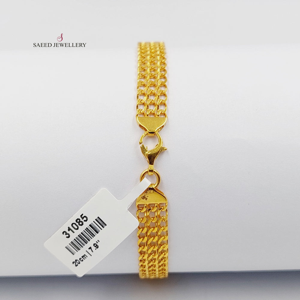 21K Gold Zircon Studded Belt Bracelet by Saeed Jewelry - Image 2