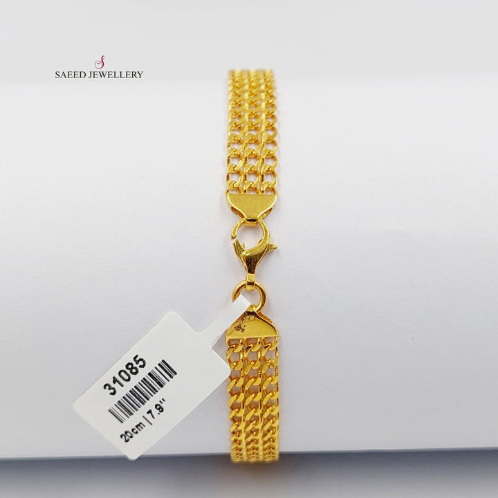 21K Gold Zircon Studded Belt Bracelet by Saeed Jewelry - Image 2