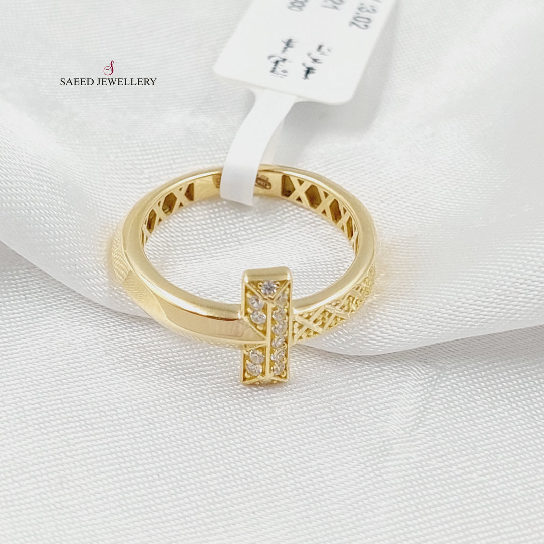 18K Gold Zircon Studded Belt Ring by Saeed Jewelry - Image 3