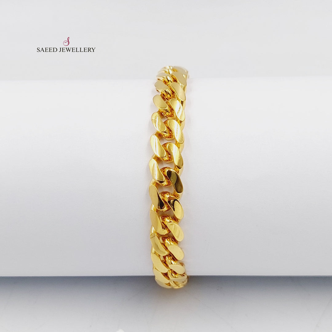 21K Gold Zircon Studded Cuban Links Bracelet by Saeed Jewelry - Image 5