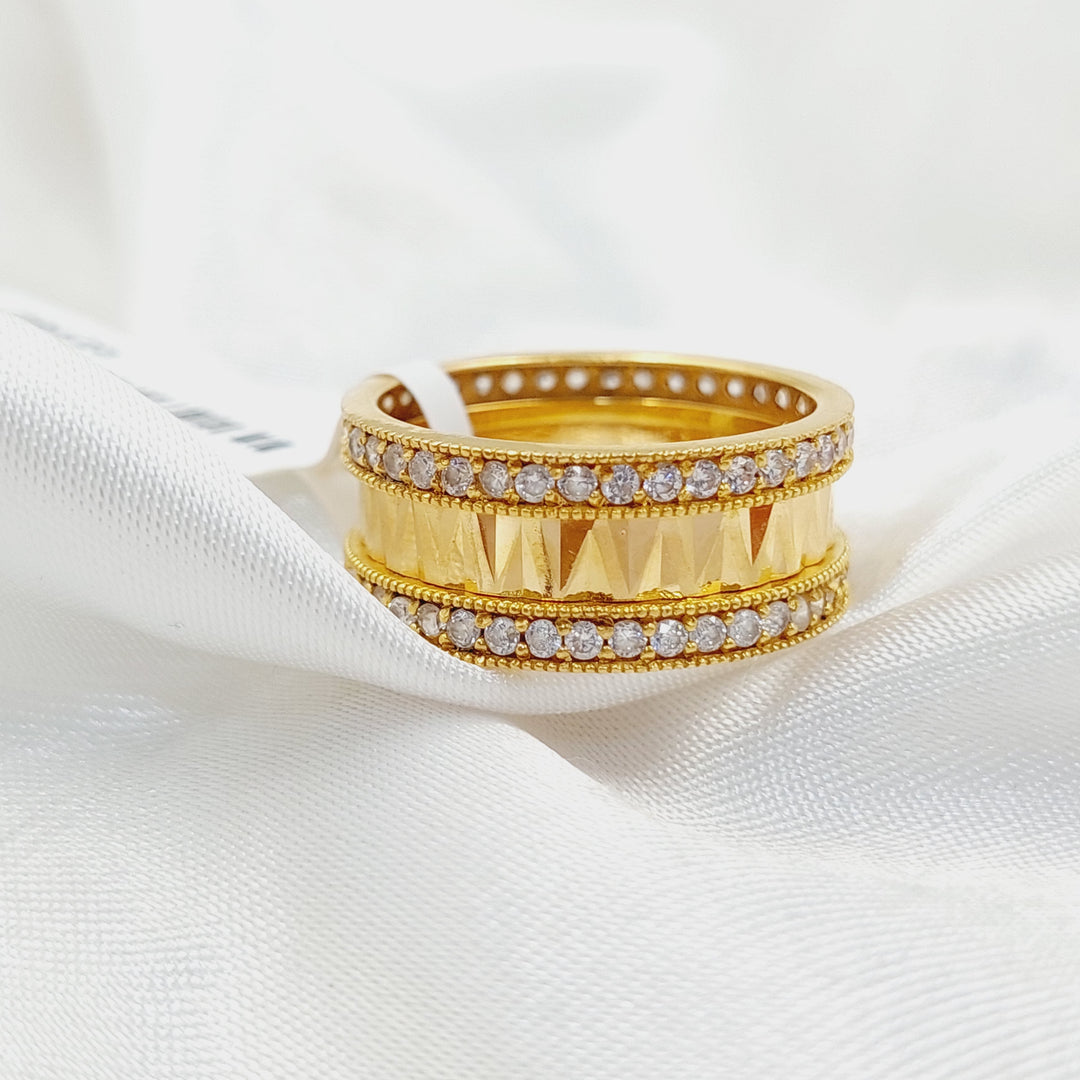 21K Gold Zircon Bridal Band