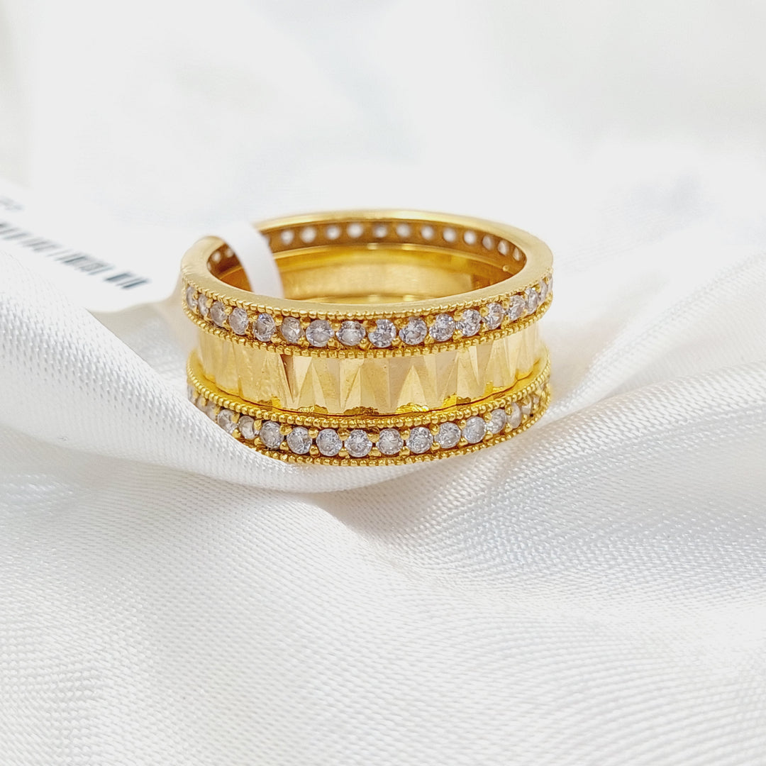 21K Gold Zircon Bridal Band