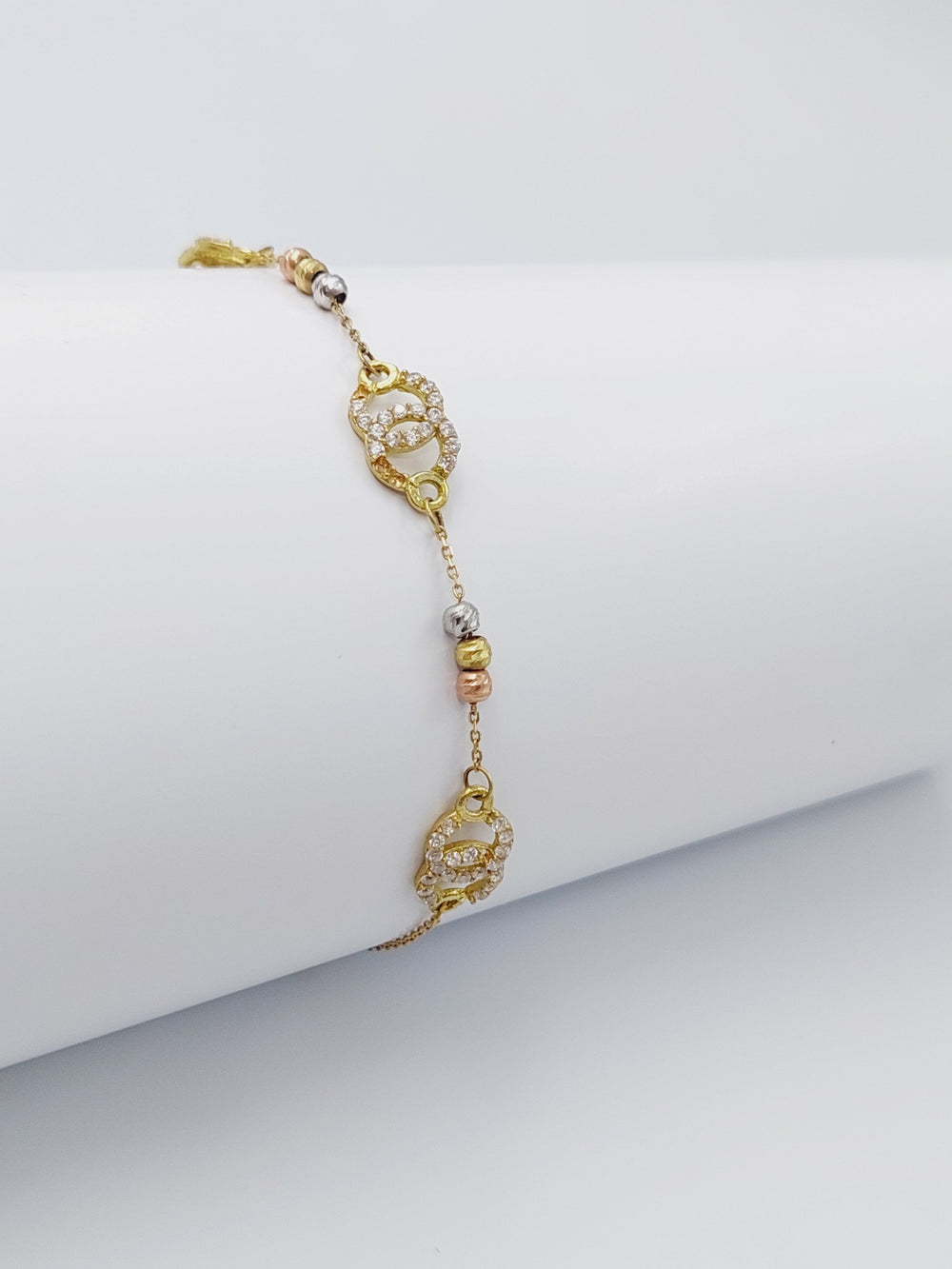 18K Gold Zircon Studded Fancy Bracelet by Saeed Jewelry - Image 2