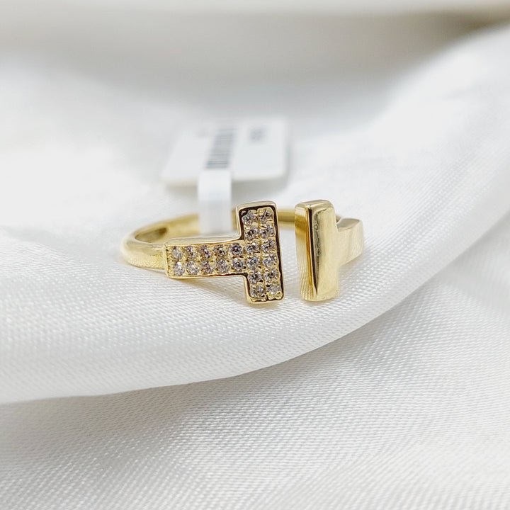 18K Gold Zircon Studded Fancy Ring by Saeed Jewelry - Image 3