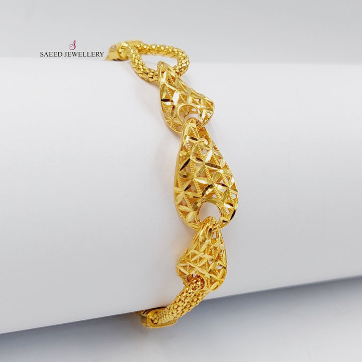 21K Gold Zircon Studded Jessica Bracelet by Saeed Jewelry - Image 3