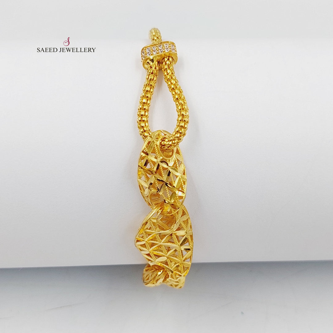 Zircon Studded Jessica Bracelet  Made Of 21K Yellow Gold by Saeed Jewelry-29932