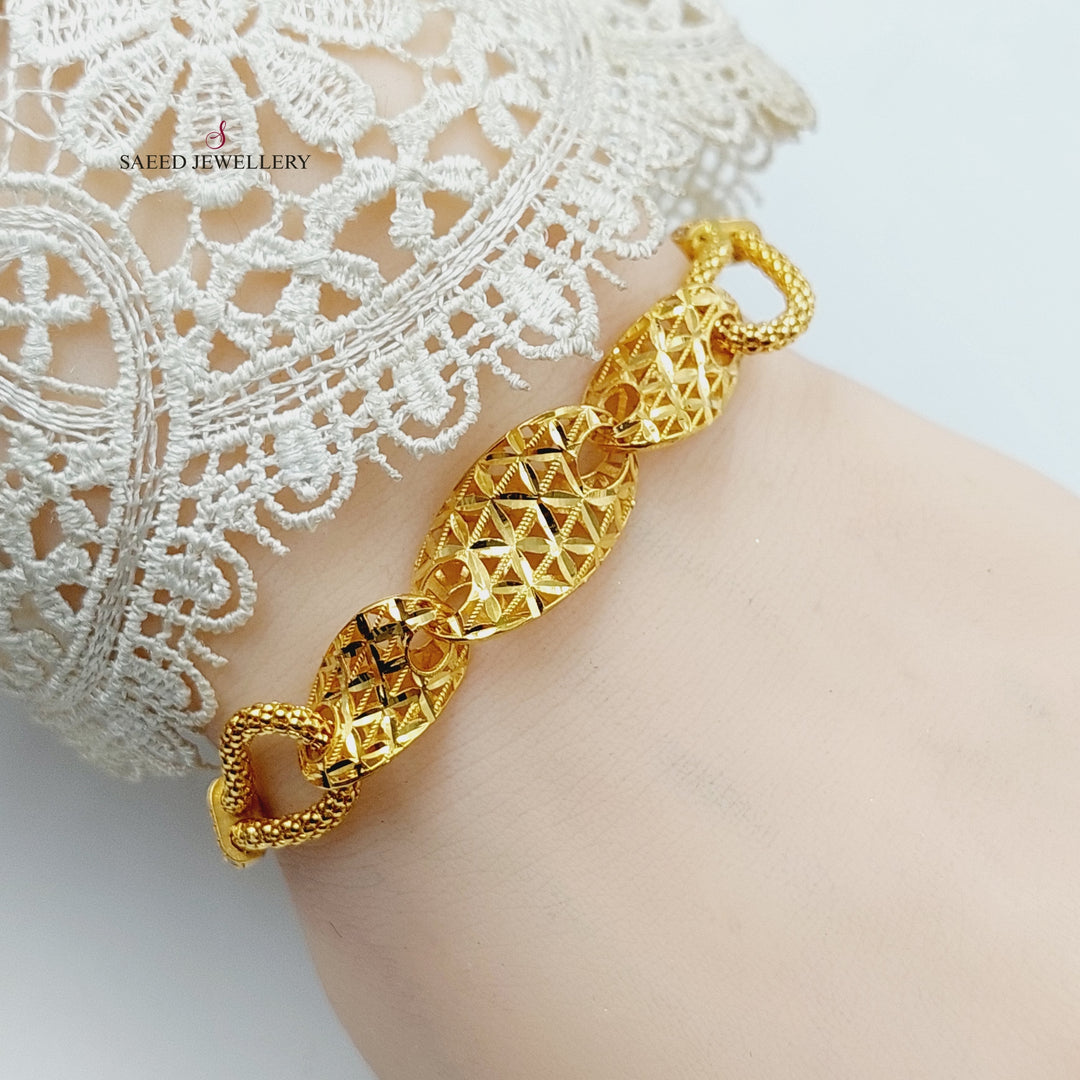 21K Gold Zircon Studded Jessica Bracelet by Saeed Jewelry - Image 4