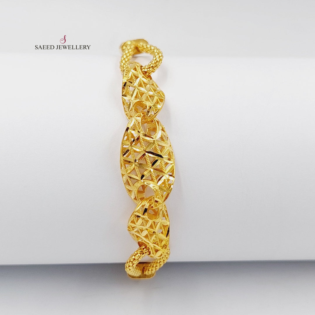Zircon Studded Jessica Bracelet  Made Of 21K Yellow Gold by Saeed Jewelry-29932